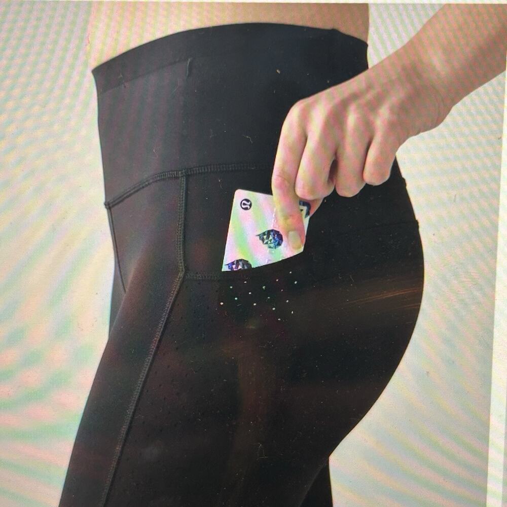 Lululemon Mind Over Miles Tight 25” 6 Black‎ Leggings Running Perforated W5AGNS